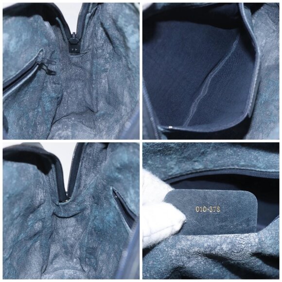 GUCCI GG Supreme Sherry Line Hand Bag PVC Leather Navy Red - Picture 15 of 16